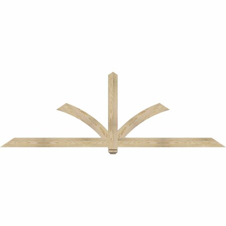 Ekena Millwork Redmond Rough Sawn Timber Gable Bracket, Douglas Fir, 96"W x 32"H x 2"D x 4"F, 8/12 Pitch GBW096X32X0204RED00RDF